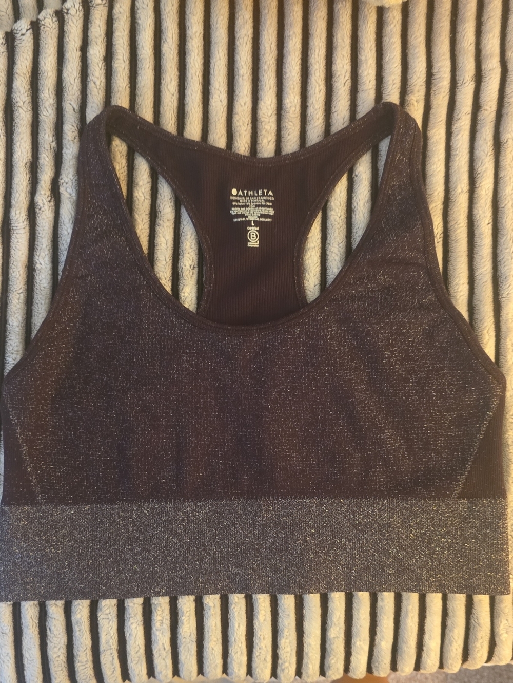Athleta Women's Shimmery Plum Purple Sports Bra